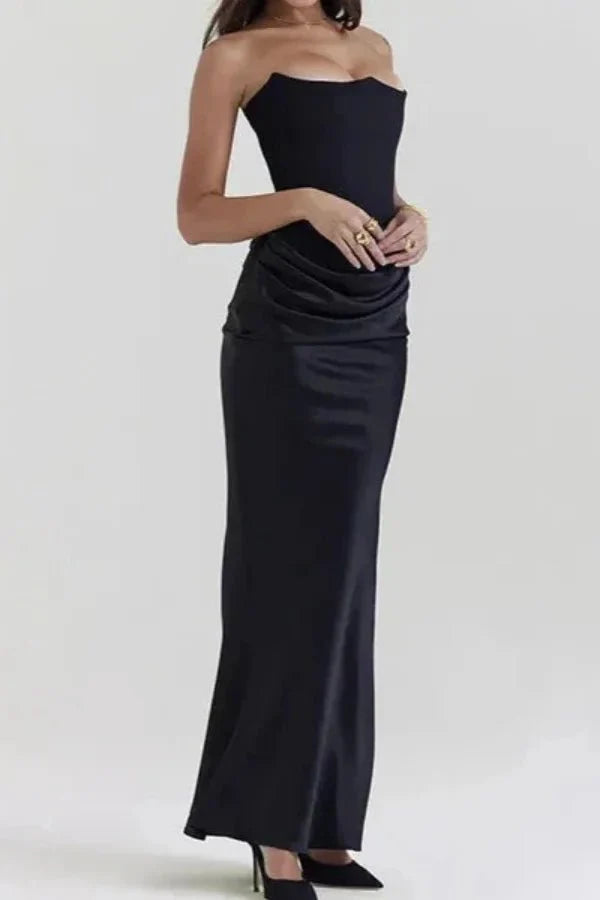 Satin Corset Gown Women Formal Floor Length