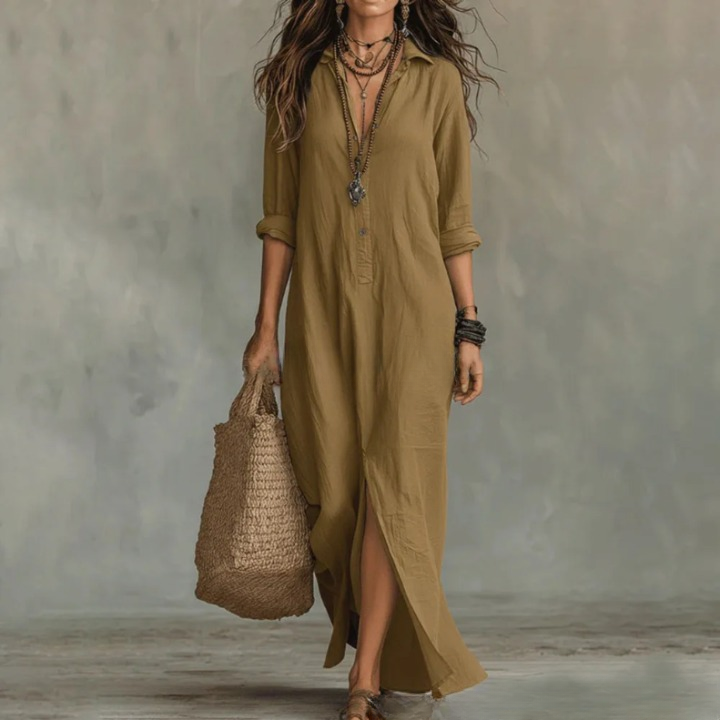 Linen Long Shirt Dress Loose Fit Women
