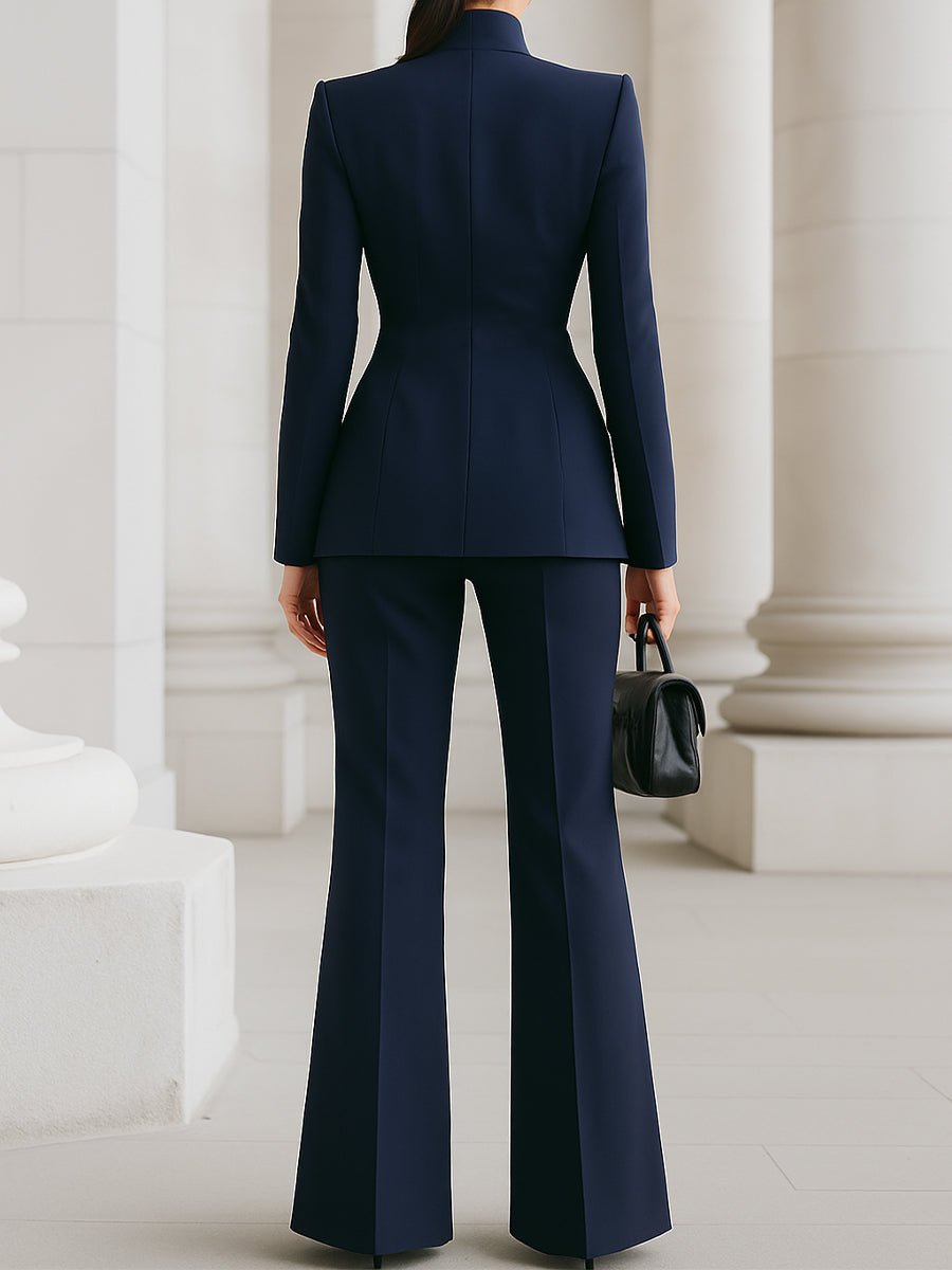 Blazer Trouser Suit Set Women Tailored Elegant