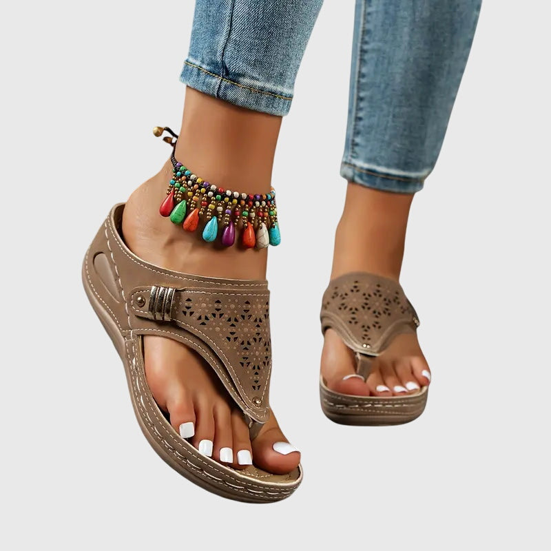 Orthopedic Wedge Sandals Women Arch Support Slip-On