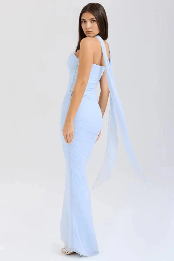Mesh Corset Mini Dress Strapless Boned Women
