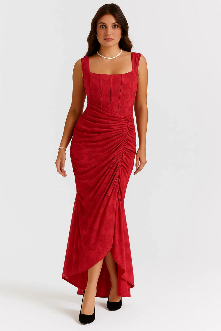 Rose Print Georgette Maxi Dress Cupped Lined