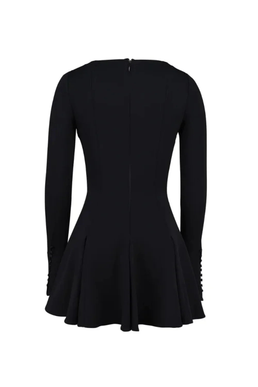 Structured Crepe Fit & Flare Dress Women - Black