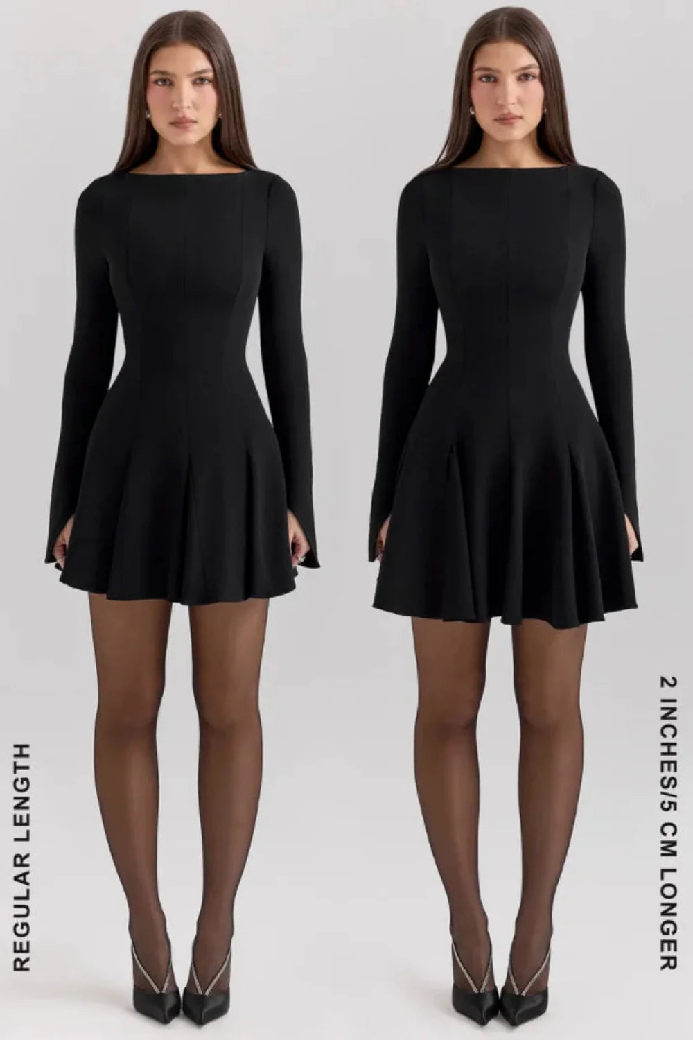 Structured Crepe Fit & Flare Dress Women - Black