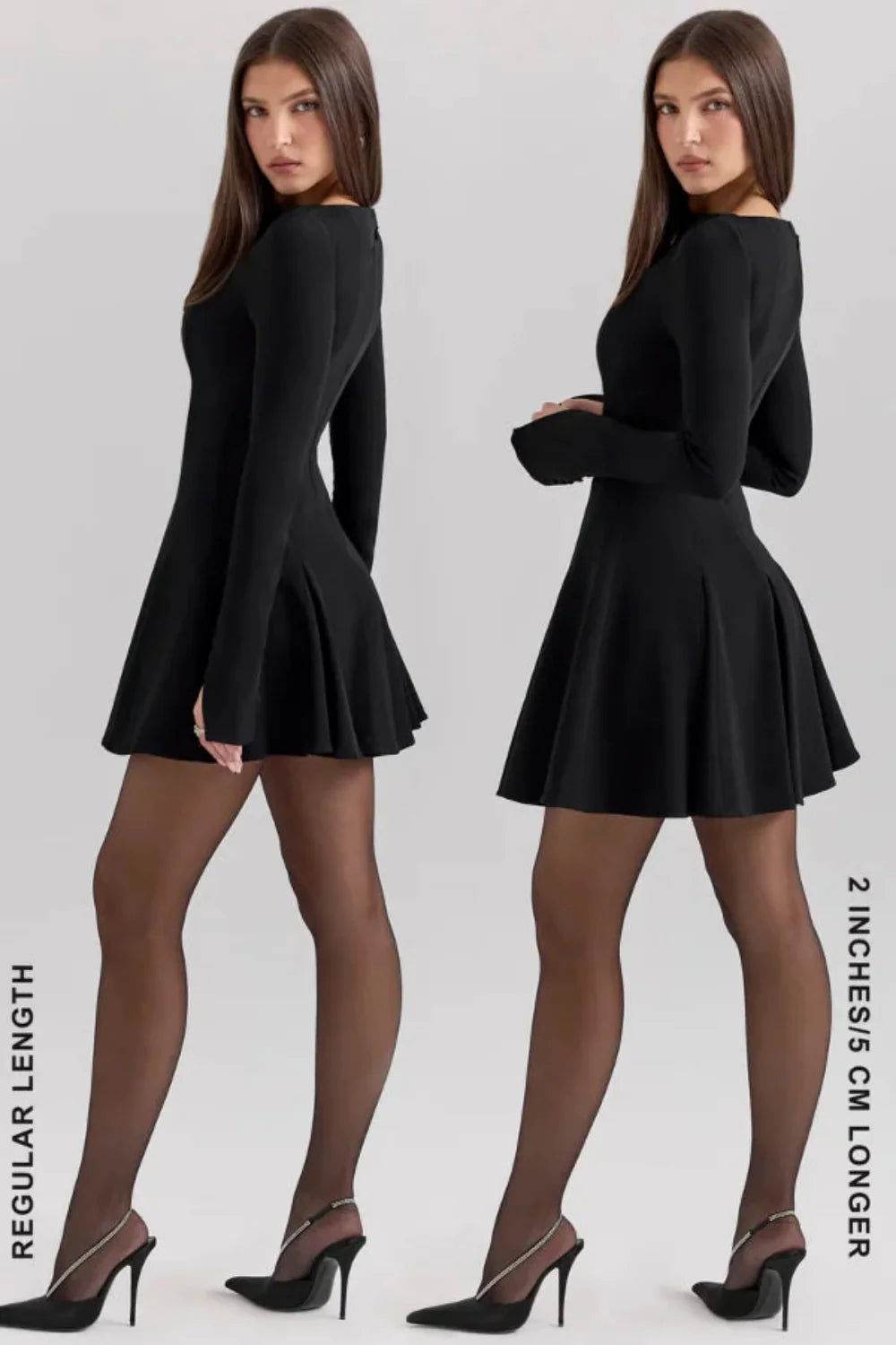 Structured Crepe Fit & Flare Dress Women - Black