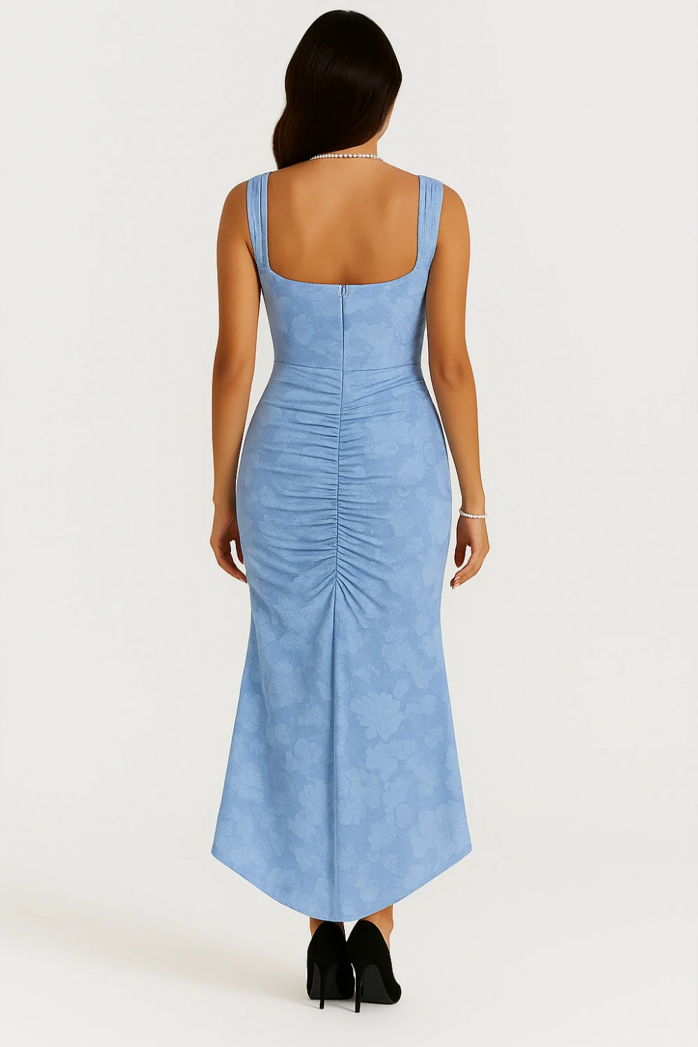 Rose Print Georgette Maxi Dress Cupped Lined