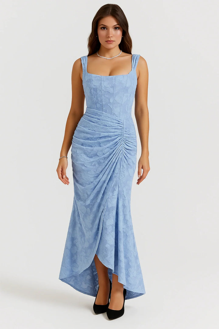 Rose Print Georgette Maxi Dress Cupped Lined