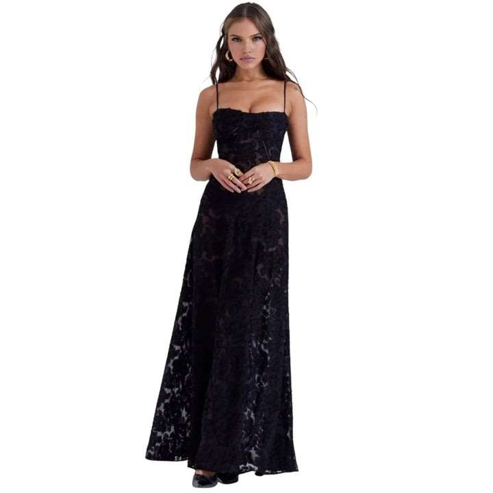 Floral Jacquard Corset Gown Women Formal