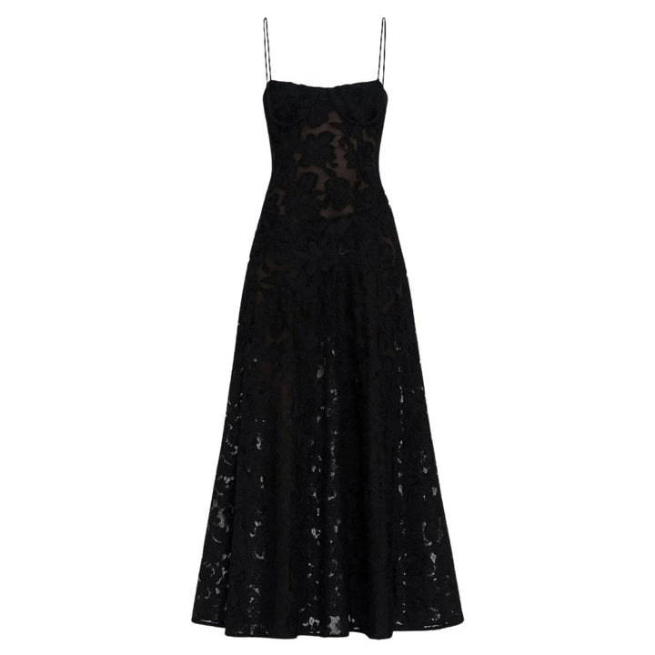 Floral Jacquard Corset Gown Women Formal