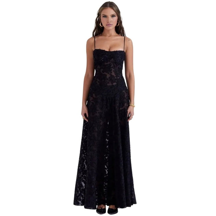 Floral Jacquard Corset Gown Women Formal