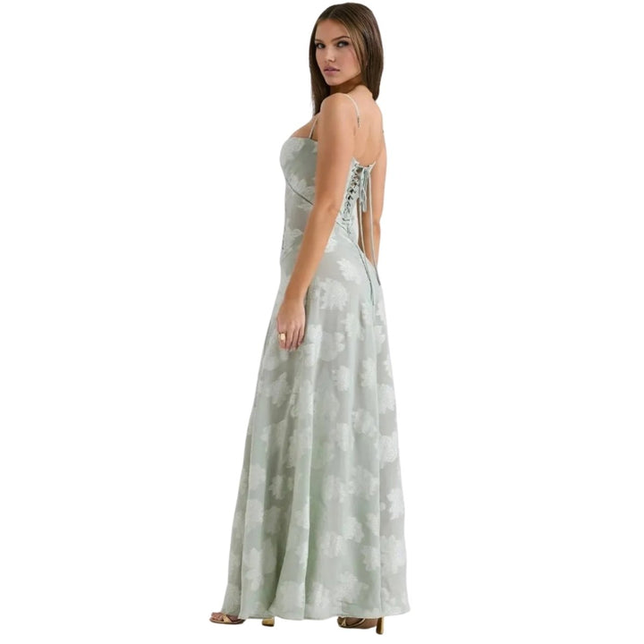 Floral Jacquard Corset Gown Women Formal