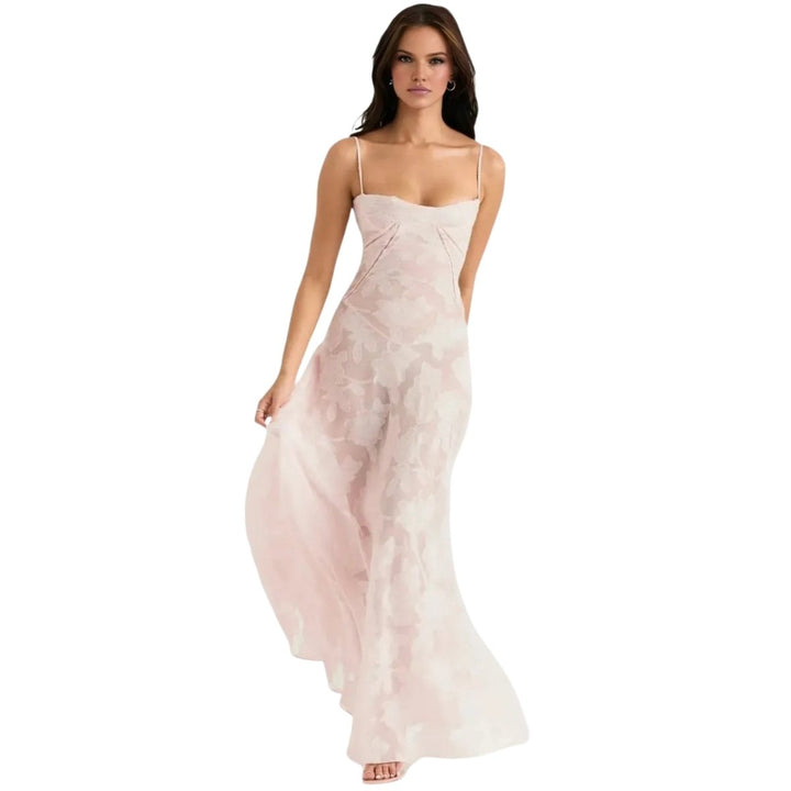 Floral Jacquard Corset Gown Women Formal