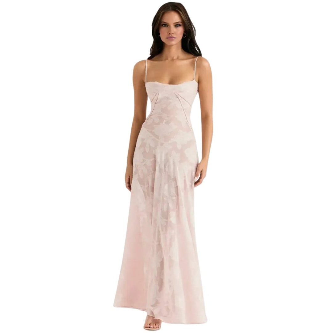 Floral Jacquard Corset Gown Women Formal