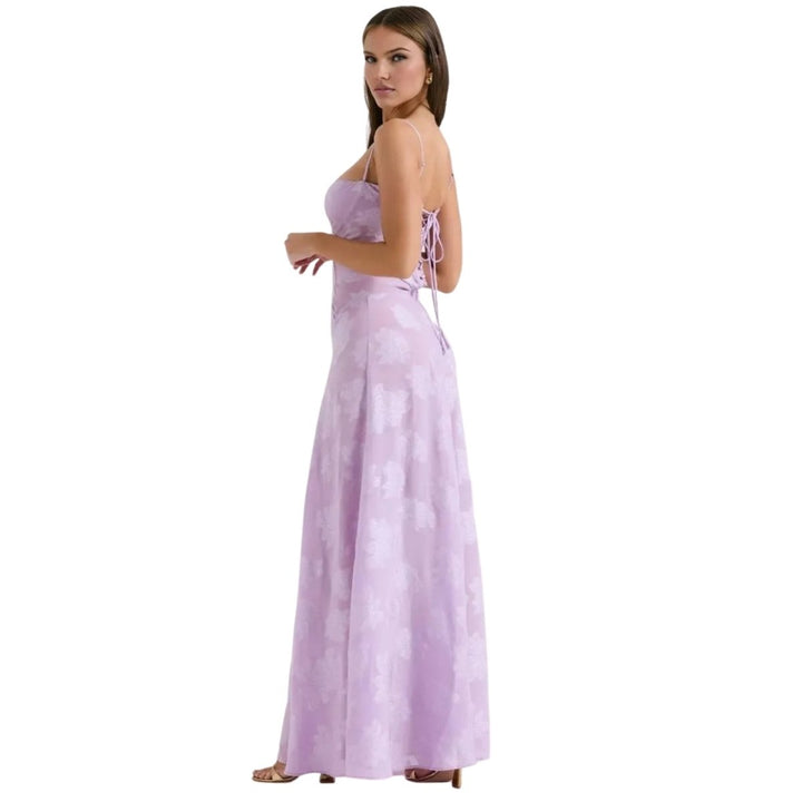 Floral Jacquard Corset Gown Women Formal