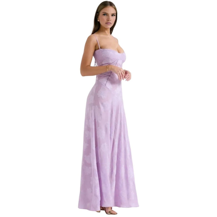 Floral Jacquard Corset Gown Women Formal