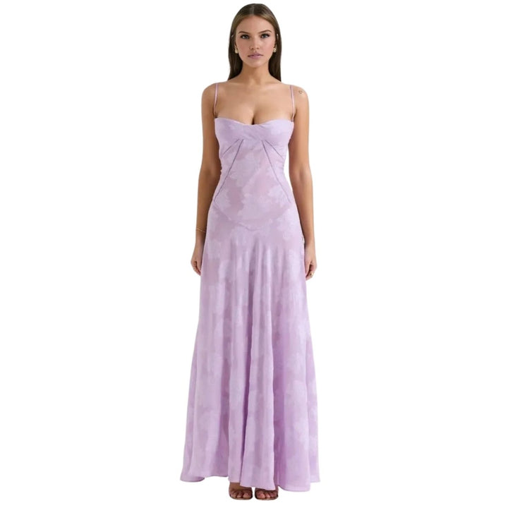 Floral Jacquard Corset Gown Women Formal