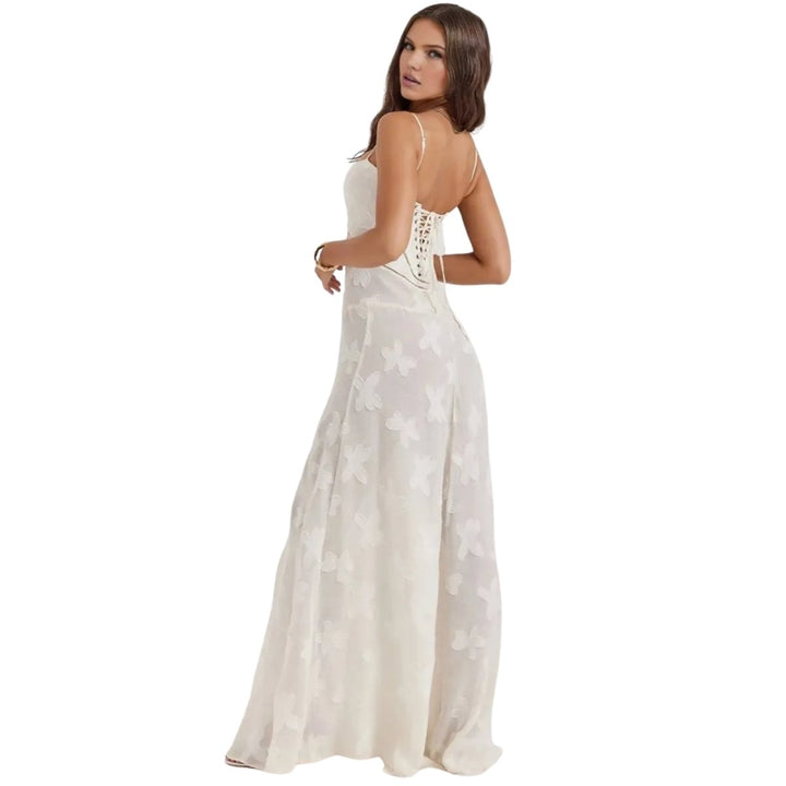 Floral Jacquard Corset Gown Women Formal