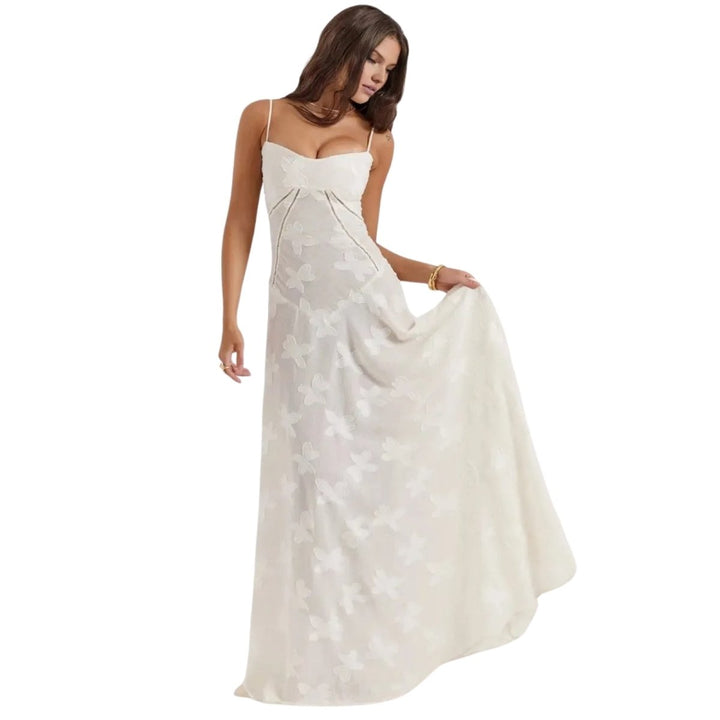 Floral Jacquard Corset Gown Women Formal