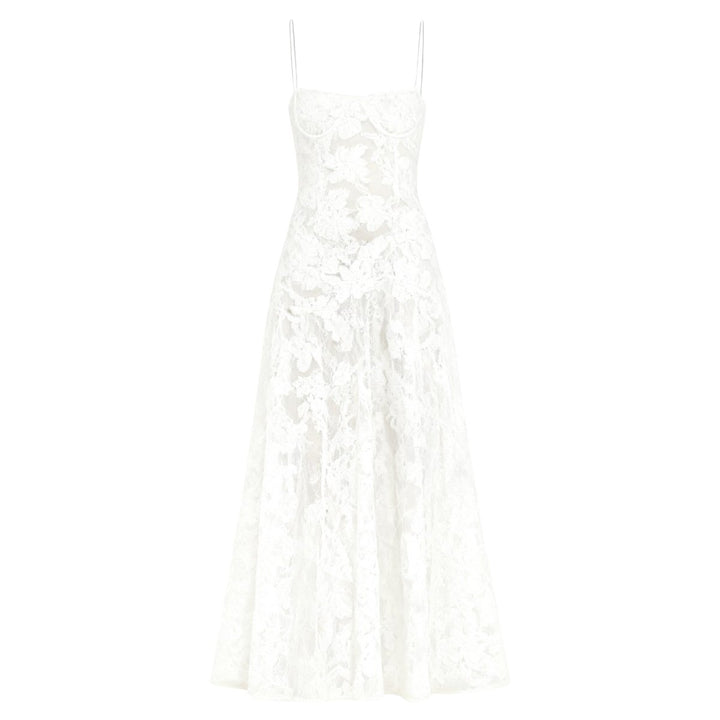 Floral Jacquard Corset Gown Women Formal