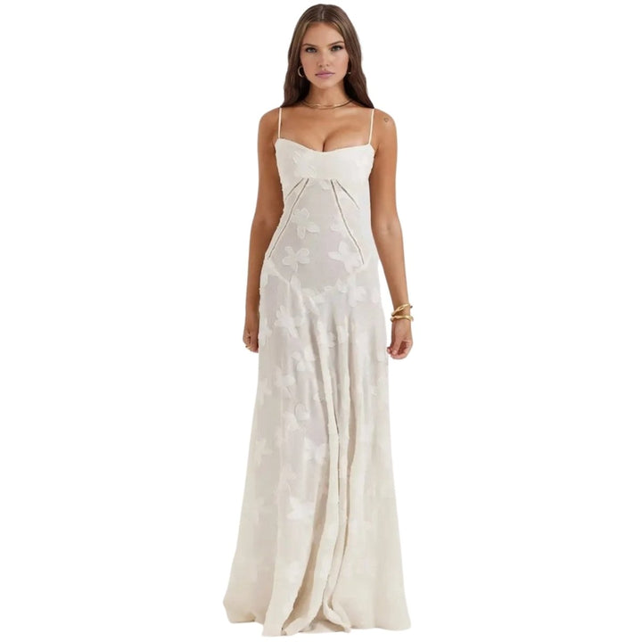 Floral Jacquard Corset Gown Women Formal