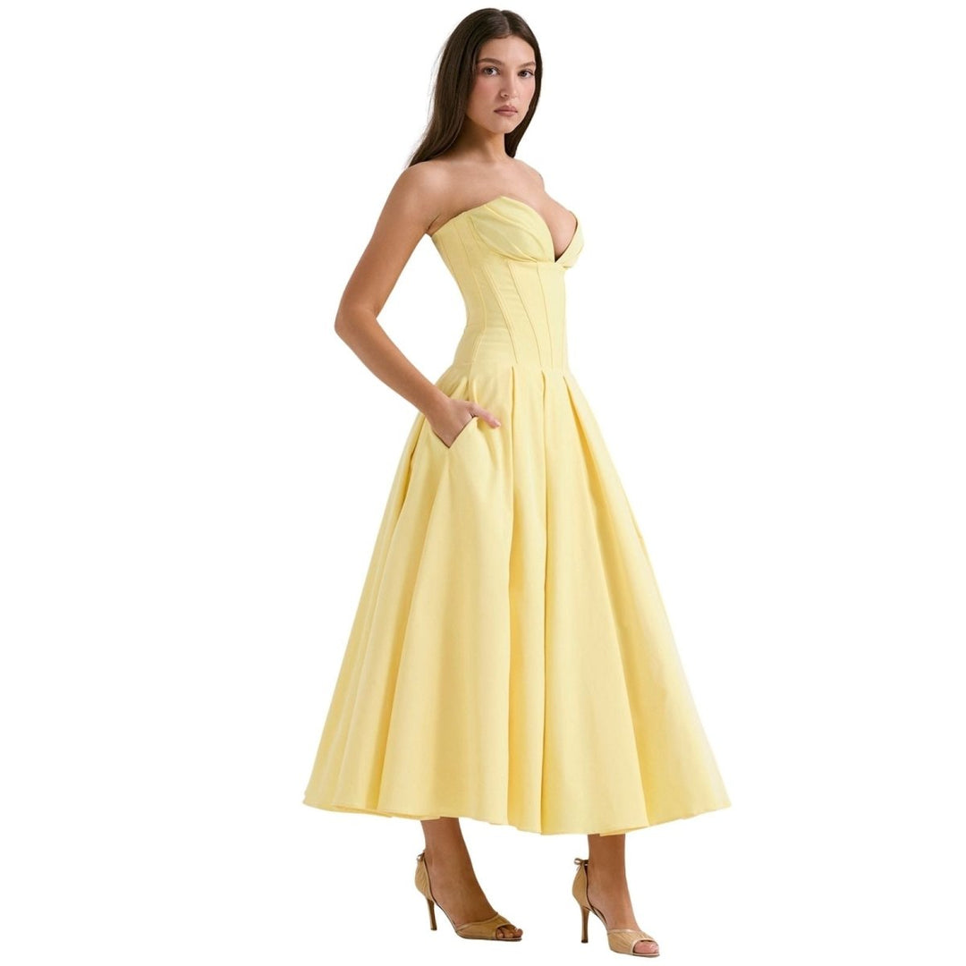 Ballgown Mini Dress Women Boned Bodice Voluminous Skirt