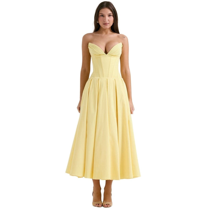 Ballgown Mini Dress Women Boned Bodice Voluminous Skirt