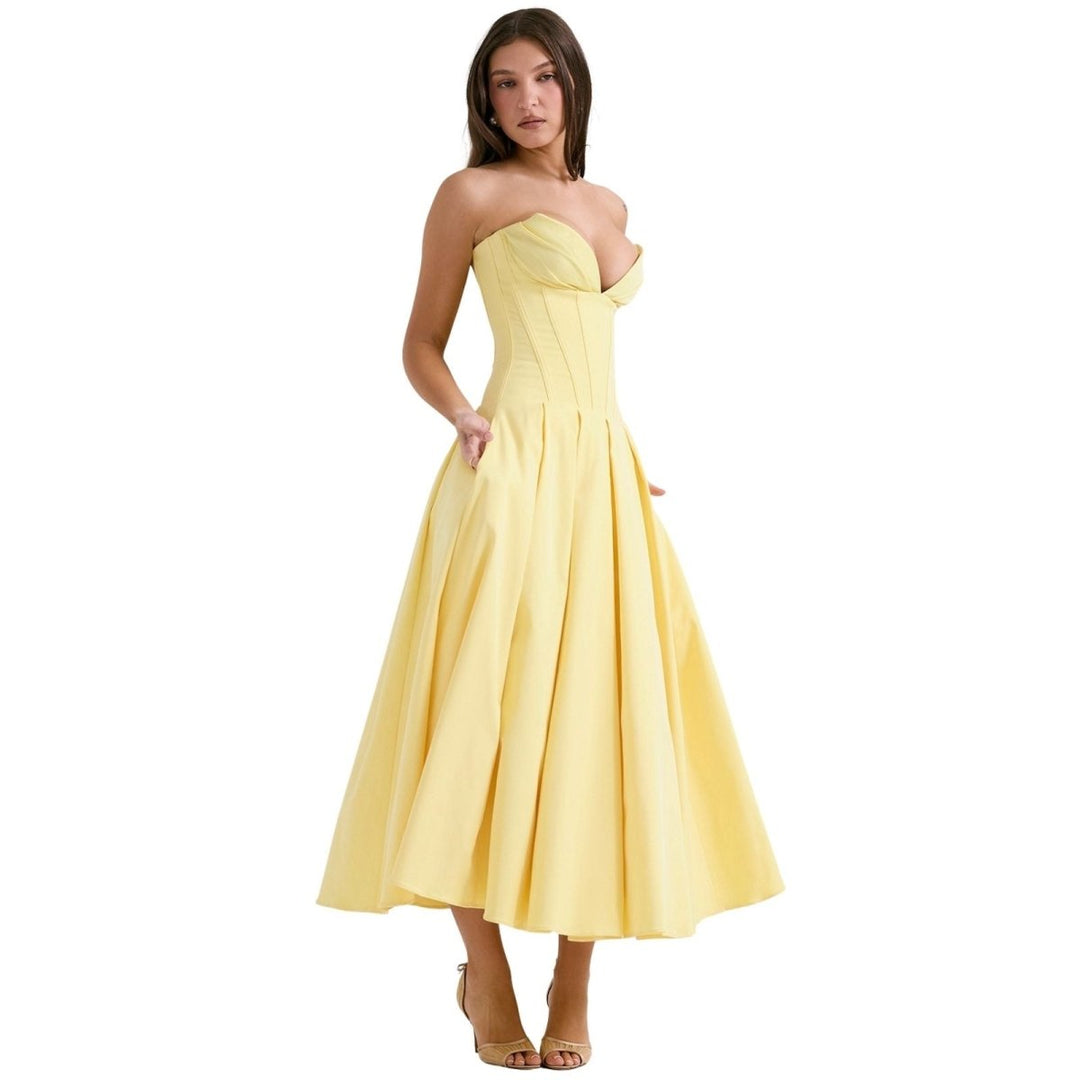 Ballgown Mini Dress Women Boned Bodice Voluminous Skirt