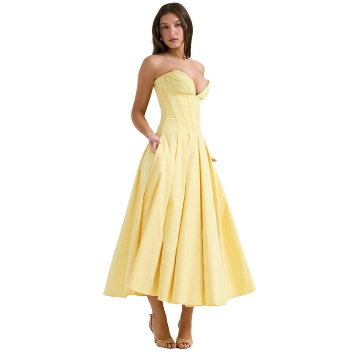 Ballgown Mini Dress Women Boned Bodice Voluminous Skirt