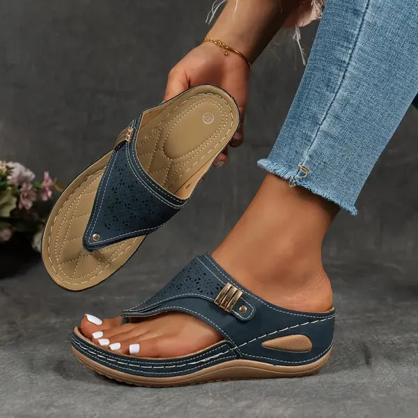 Melanie Comfort Wedge Sandals Summer Laser Cut