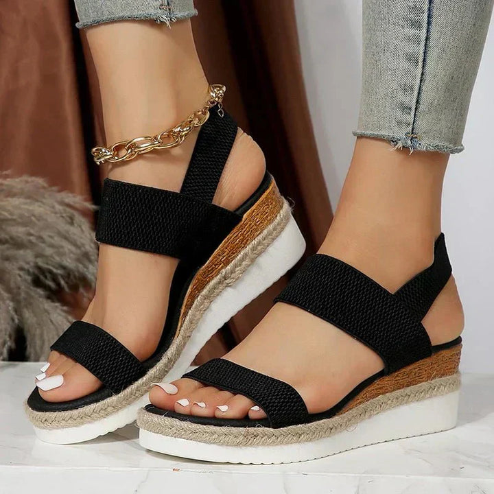 Platform Sandals Women Elastic Strap Lightweight Sporty
