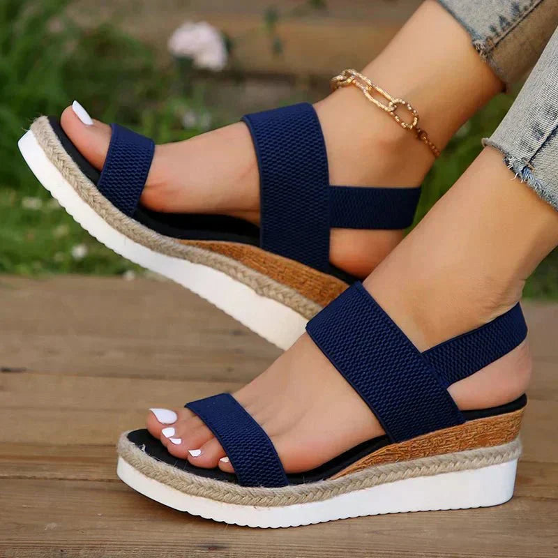Platform Sandals Women Elastic Strap Lightweight Sporty