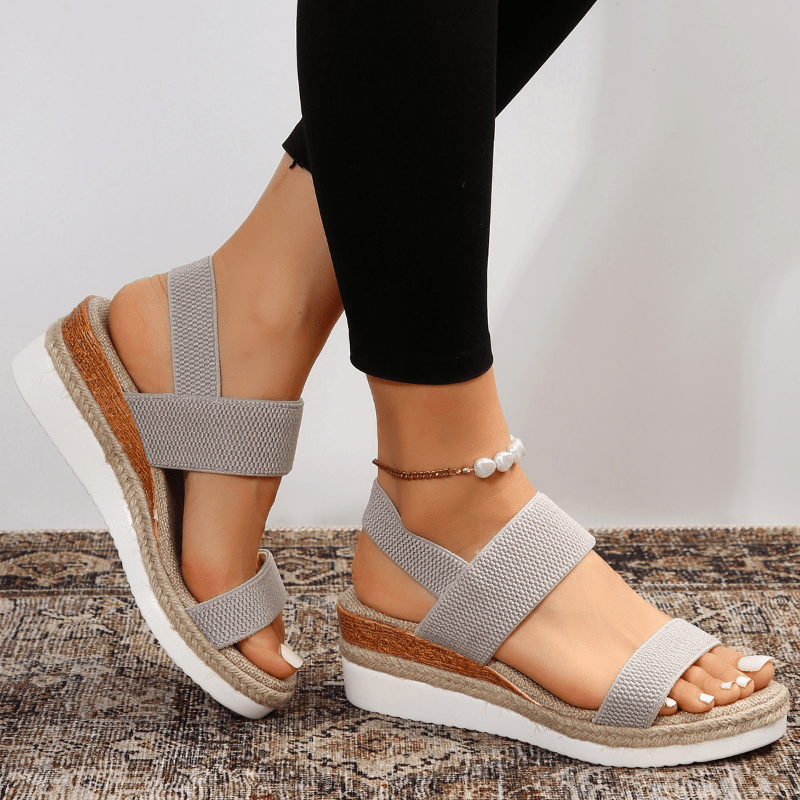 Platform Sandals Women Elastic Strap Lightweight Sporty
