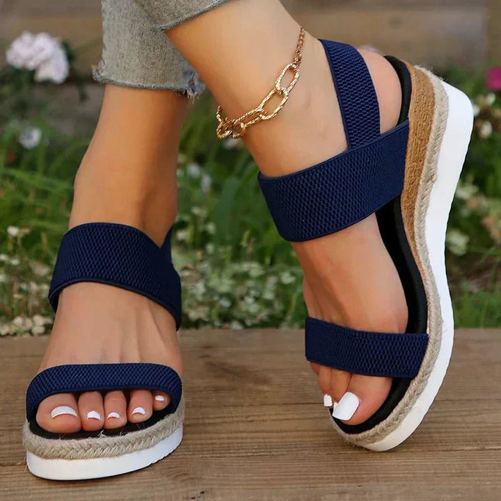 Platform Sandals Women Elastic Strap Lightweight Sporty