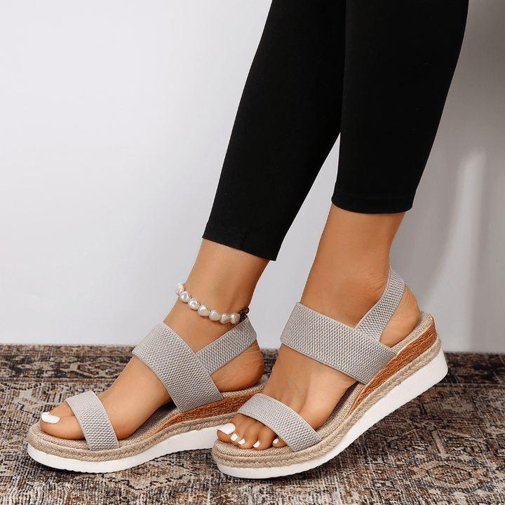 Platform Sandals Women Elastic Strap Lightweight Sporty