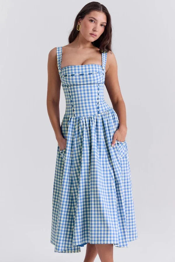 Pleated Maxi Dress Women White Georgette