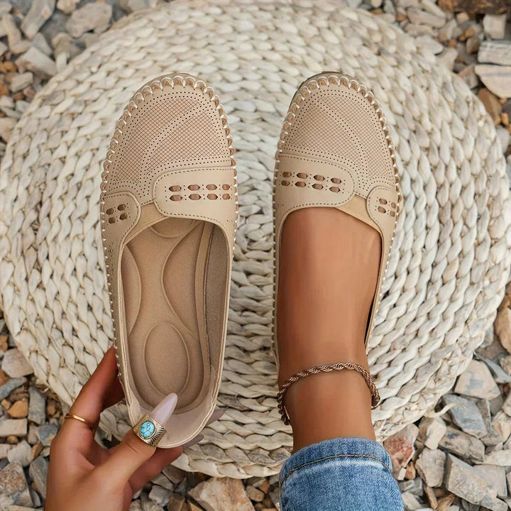 Perforated Loafers Women Slip-On Flat Breathable Casual
